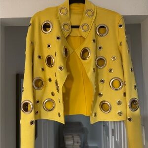 Yellow Jacket with Metallic Accents/grommets